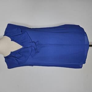 NWT Kate Spade Women's Blue/Ruffle Front Sleeveless Blouse Size 2